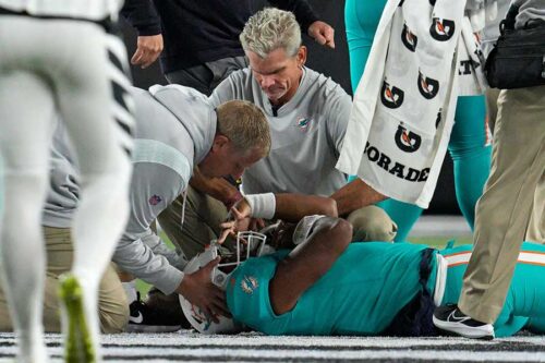 Tua Tagovailoa is injured on a hit in a recent Dolphins game