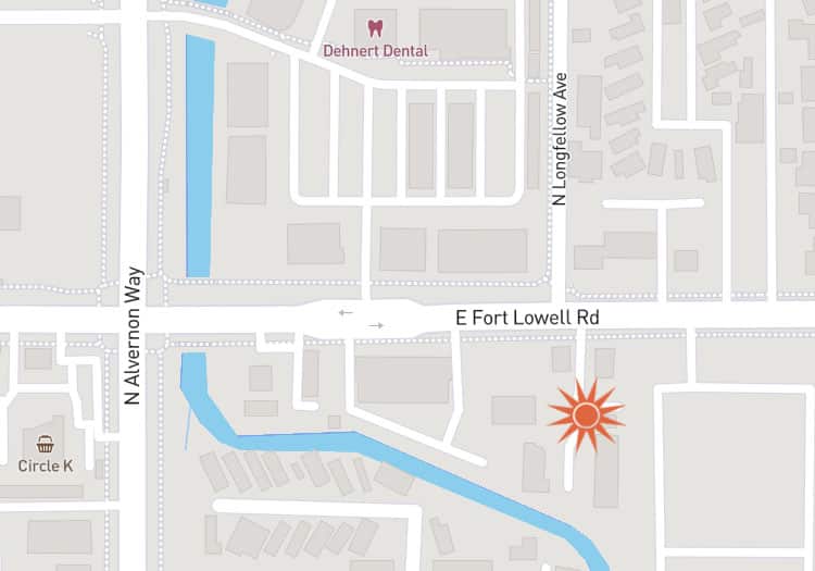 Our Ft. Lowell Clinic is located by the intersection of E. Ft Lowell Rd and N. Alvernon Way