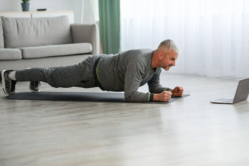 Man doing planks