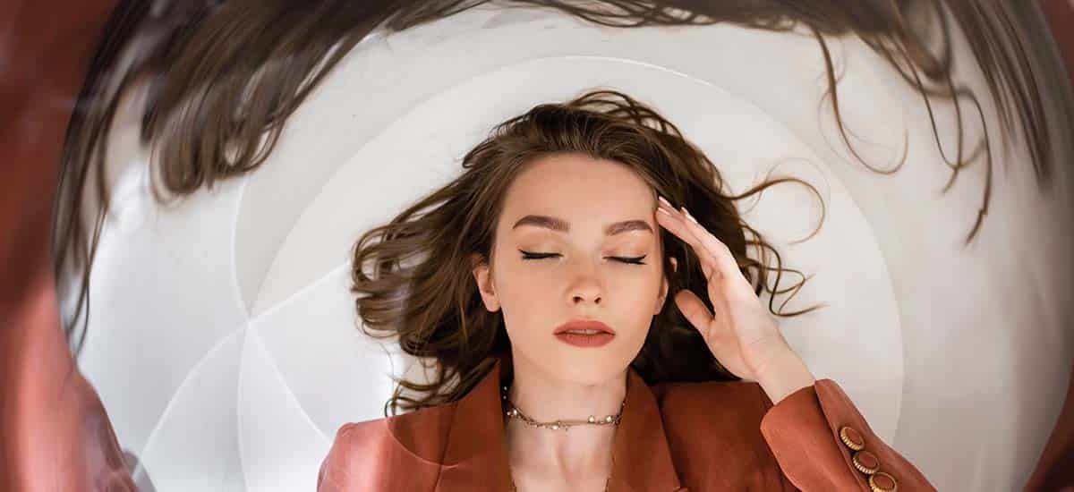 Dizzy woman suffering from vertigo