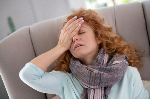 woman suffering from dizziness
